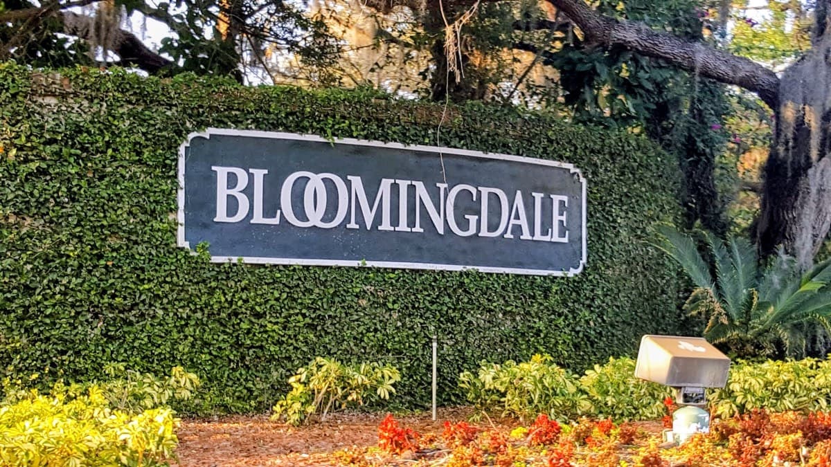 Bloomingdale community entrance sign in Valrico, Florida