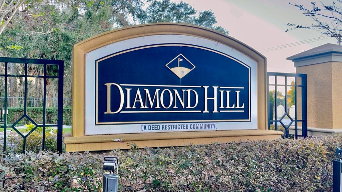 Diamond Hill community entrance sign in Valrico, Florida